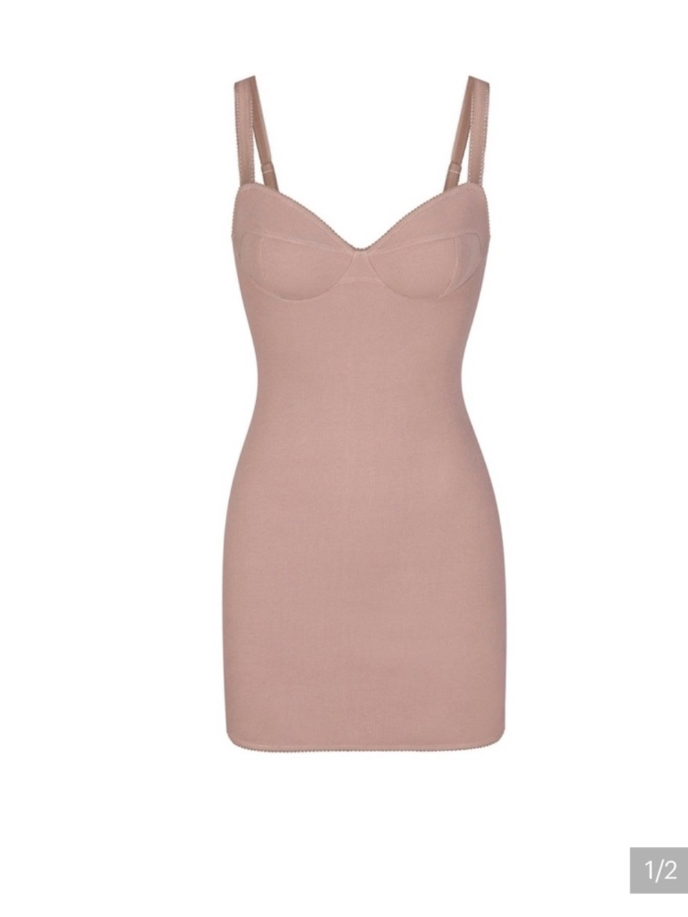 SKIMS NWOT Cotton Rib Picot Dress Umber XS